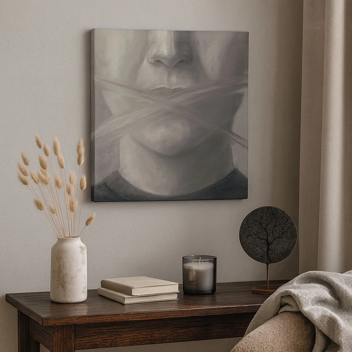 Quadro em tela - Nem uma palavra - 30x30 cm