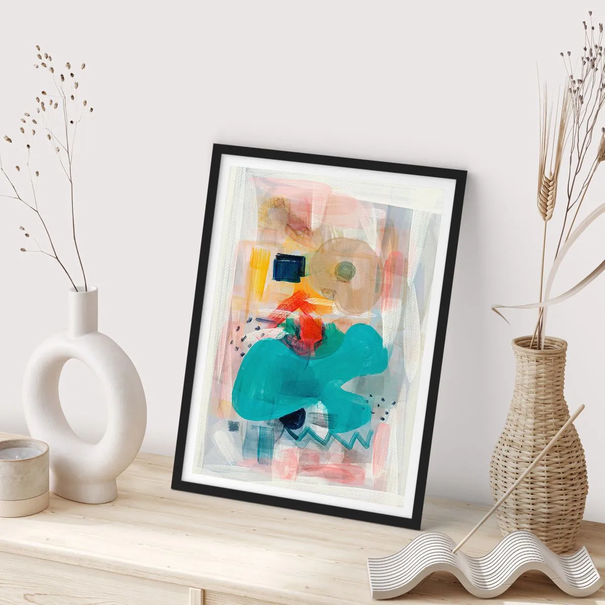 Pôster com moldura preta - Jogo colorido - 61x91 cm