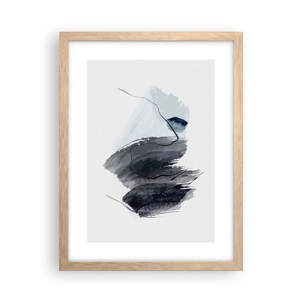 Pôster com moldura de carvalho claro - Intensidade e movimento - 30x40 cm