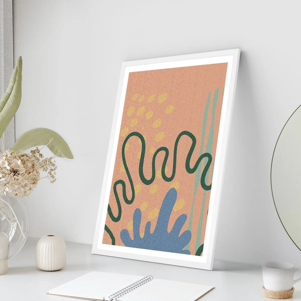 Pôster em moldura branca - Abstração: diversidade da natureza - 40x50 cm