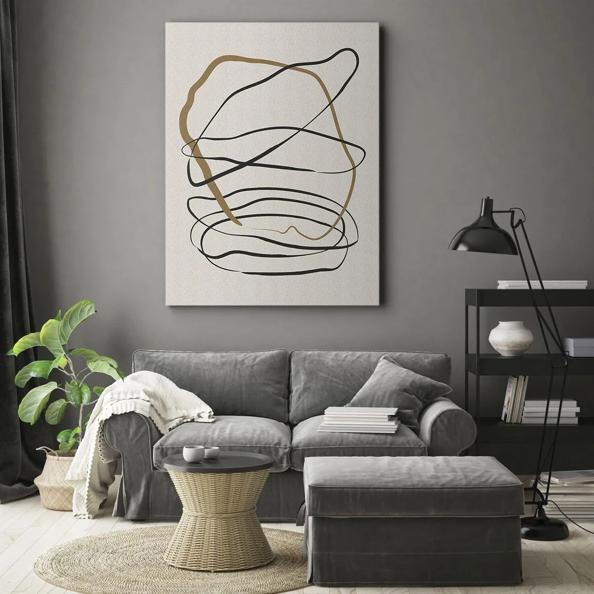 Quadro em tela - Composição – dança em loop - 50x70 cm