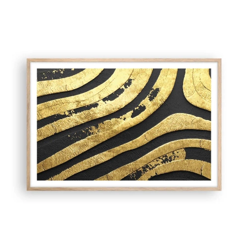 Pôster com moldura de carvalho claro - Tudo flui - 91x61 cm