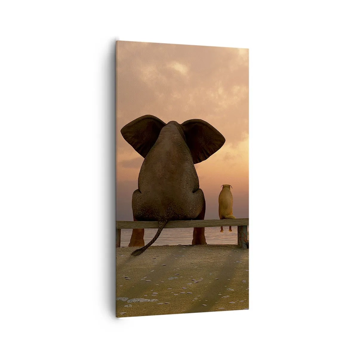 Quadro em tela - Como é bom ficarmos em silêncio juntos - 65x120 cm