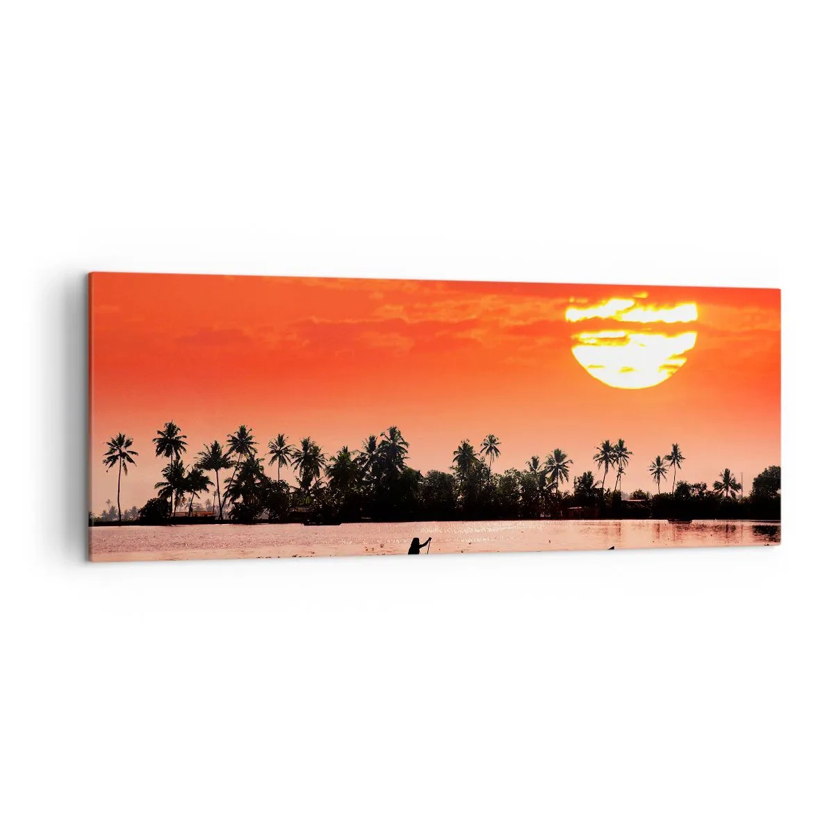 Quadro em tela - A calma dos trópicos ao pôr do sol - 140x50 cm