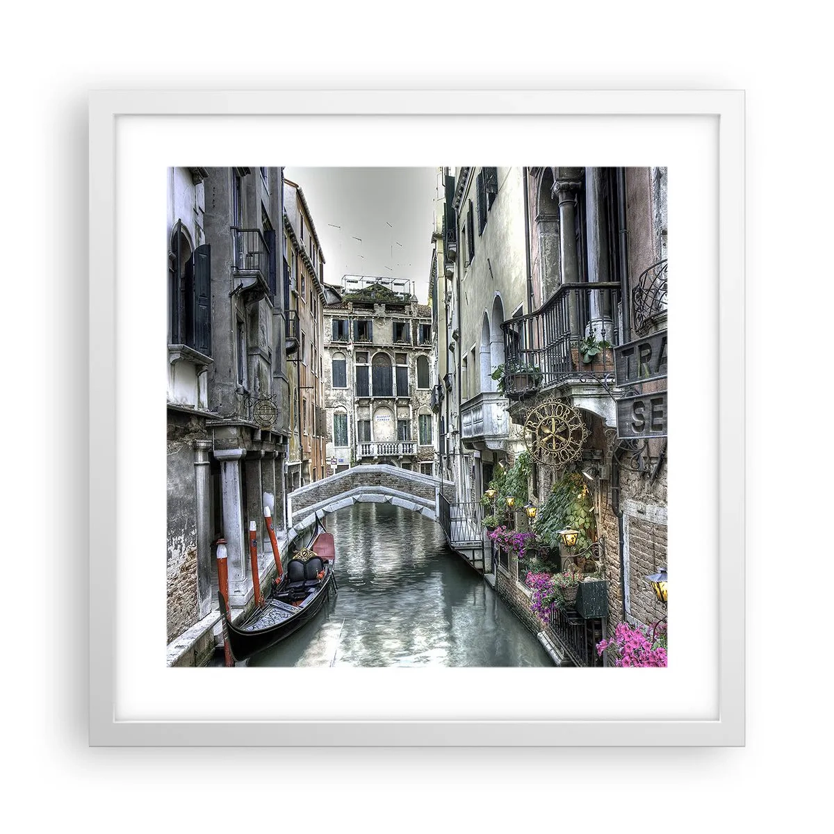 Pôster em moldura branca - Há séculos em devaneio silencioso - 40x40 cm