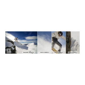 Amostra de papel de parede Premium Canvas - Liberdade sem fronteiras - Snowboard, Paisagem, Montanhas - 100x30 cm