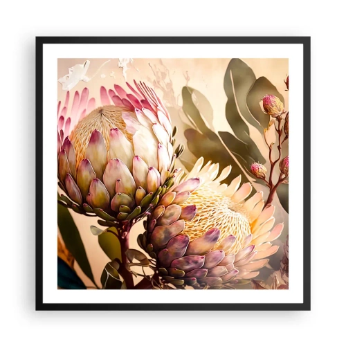 Pôster com moldura preta - Abraçado com ternura - 60x60 cm