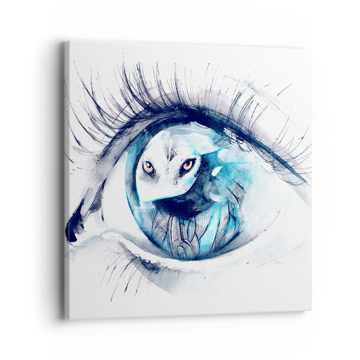 Quadro em tela - Cara a cara com o selvagem - 40x40 cm