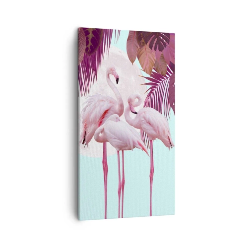 Quadro em tela - Três graças de pássaros - 45x80 cm