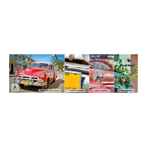 Amostra de papel de parede autocolante Deluxe Sticker - Apenas em Cuba - Automotivo, Carro antigo, Arquitetura - 100x30 cm