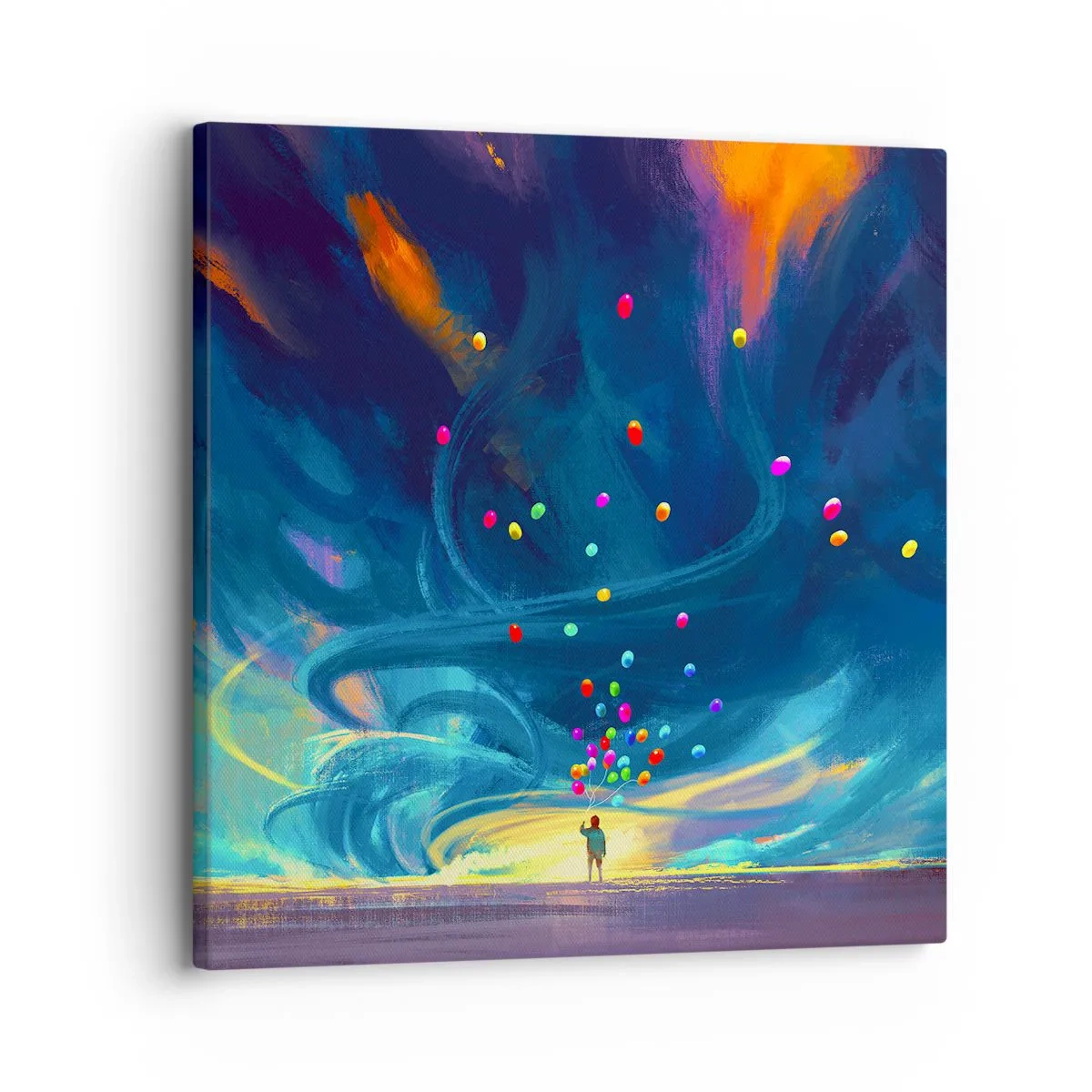 Quadro em tela - Ao vento azul - 30x30 cm