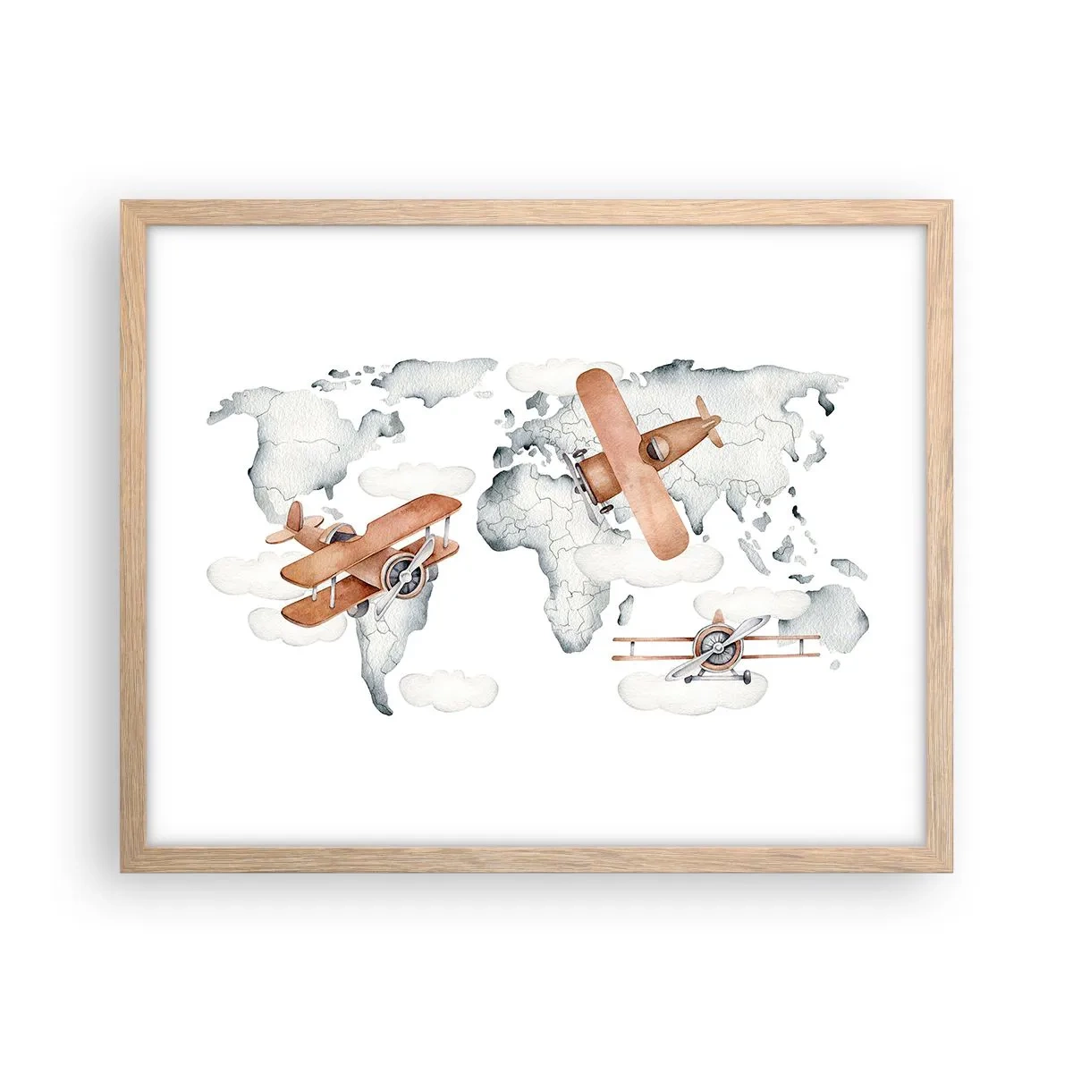 Pôster com moldura de carvalho claro - Com espírito pioneiro - 50x40 cm
