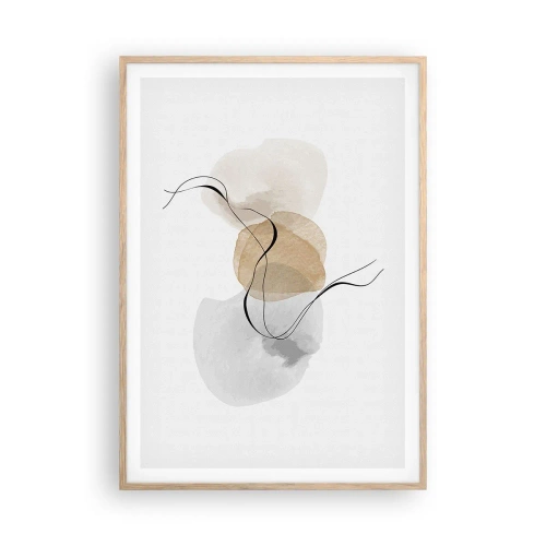 Pôster com moldura de carvalho claro - Contas ao vento - 70x100 cm