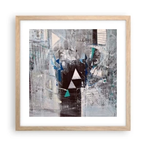 Pôster com moldura de carvalho claro - A ordem superior dos triângulos - 40x40 cm