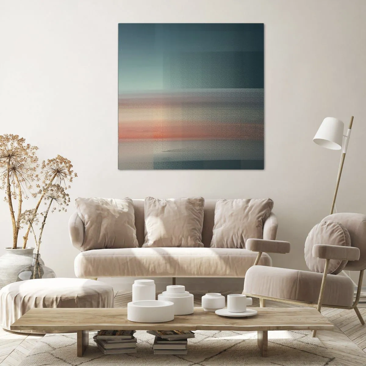 Quadro em tela - Resumo: ondas de luz - 30x30 cm