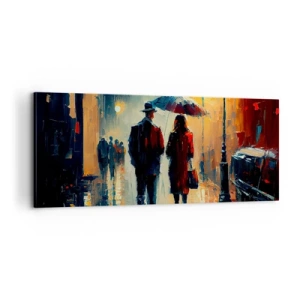 Quadro em tela - História de amor urbano - 100x40 cm