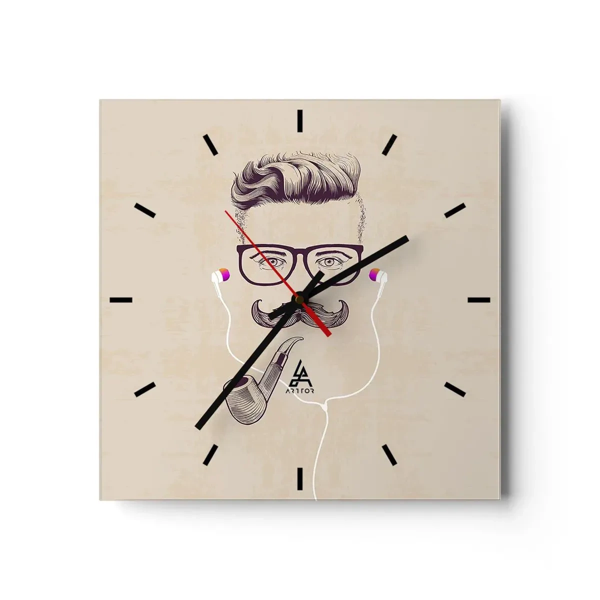 Relógio de parede - Relógio em vidro - Um homem de verdade? - 30x30 cm