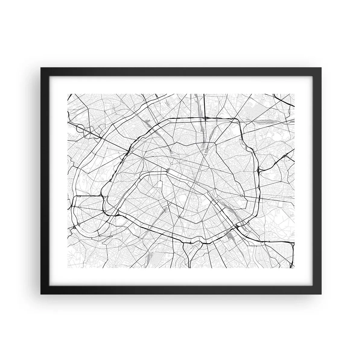 Pôster com moldura preta - Flor de Paris - 50x40 cm