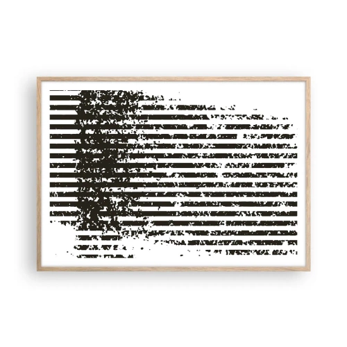 Pôster com moldura de carvalho claro - Ritmo e ruído - 100x70 cm