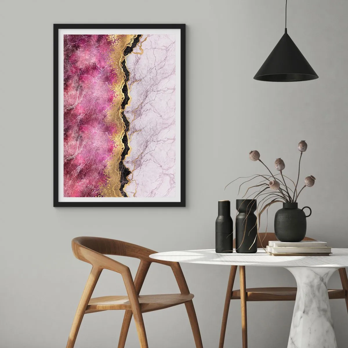 Pôster com moldura preta - Na fronteira - 70x100 cm