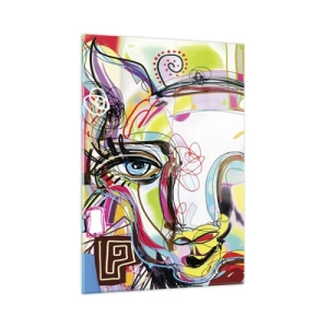 Quadro em vidro - A riqueza da natureza do gato - 50x70 cm
