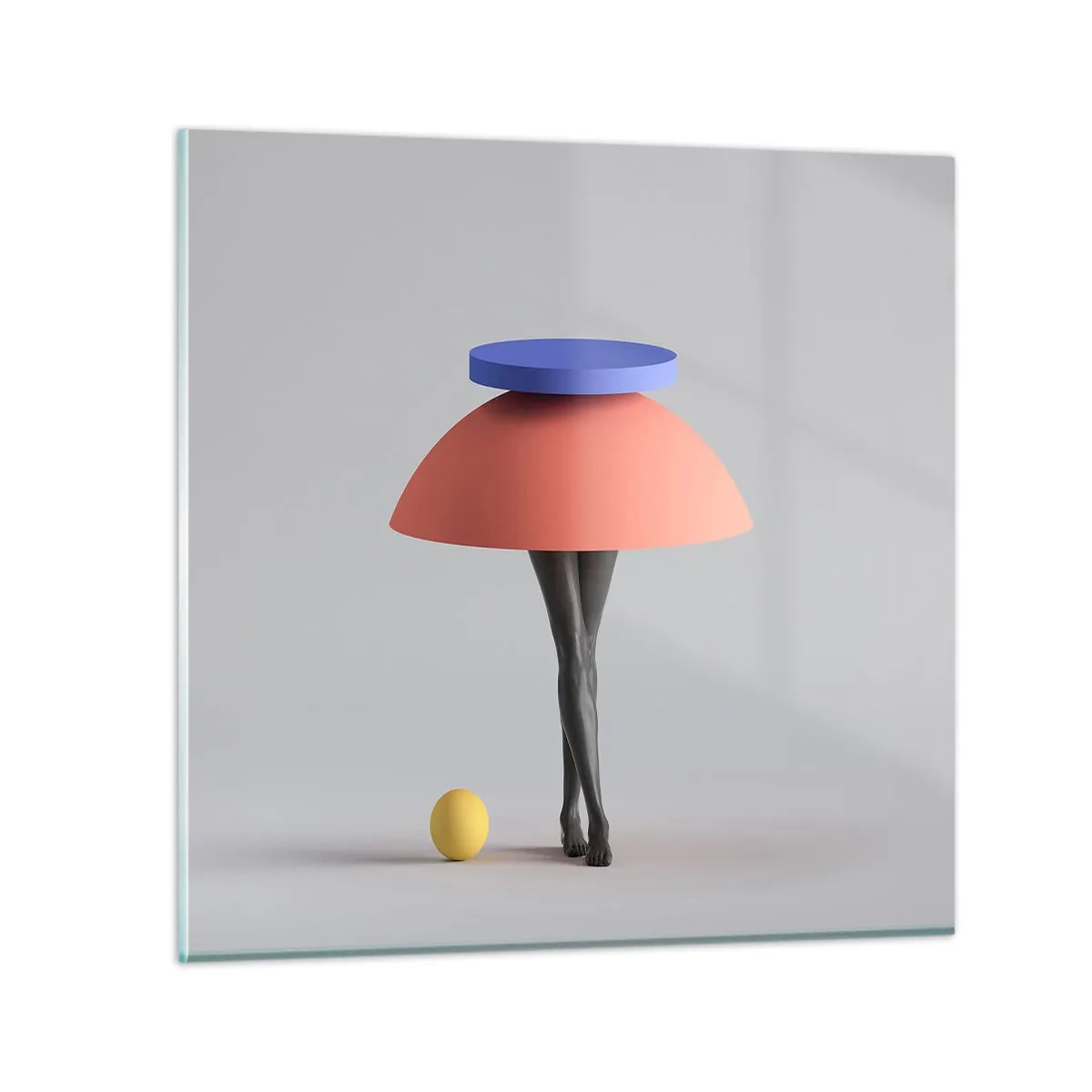 Quadro em vidro - Composição surrealista - 70x70 cm