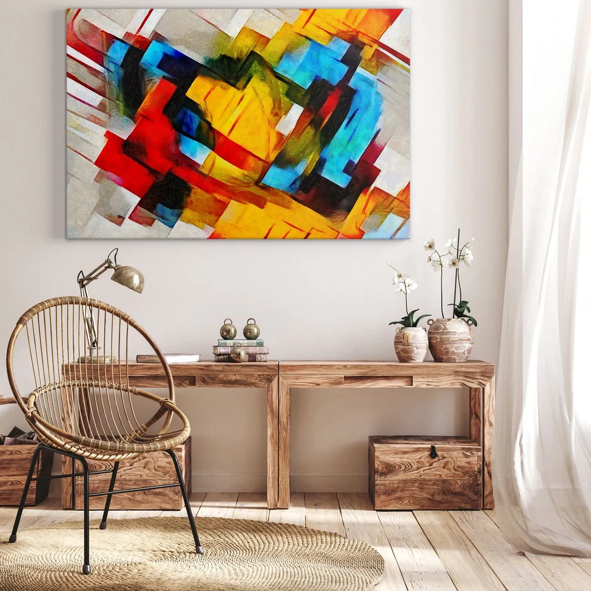 Quadro em tela - Camadas multicoloridas - 120x80 cm