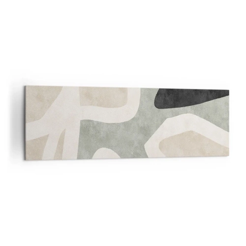 Quadro em tela - Composição com motivo preto - 160x50 cm