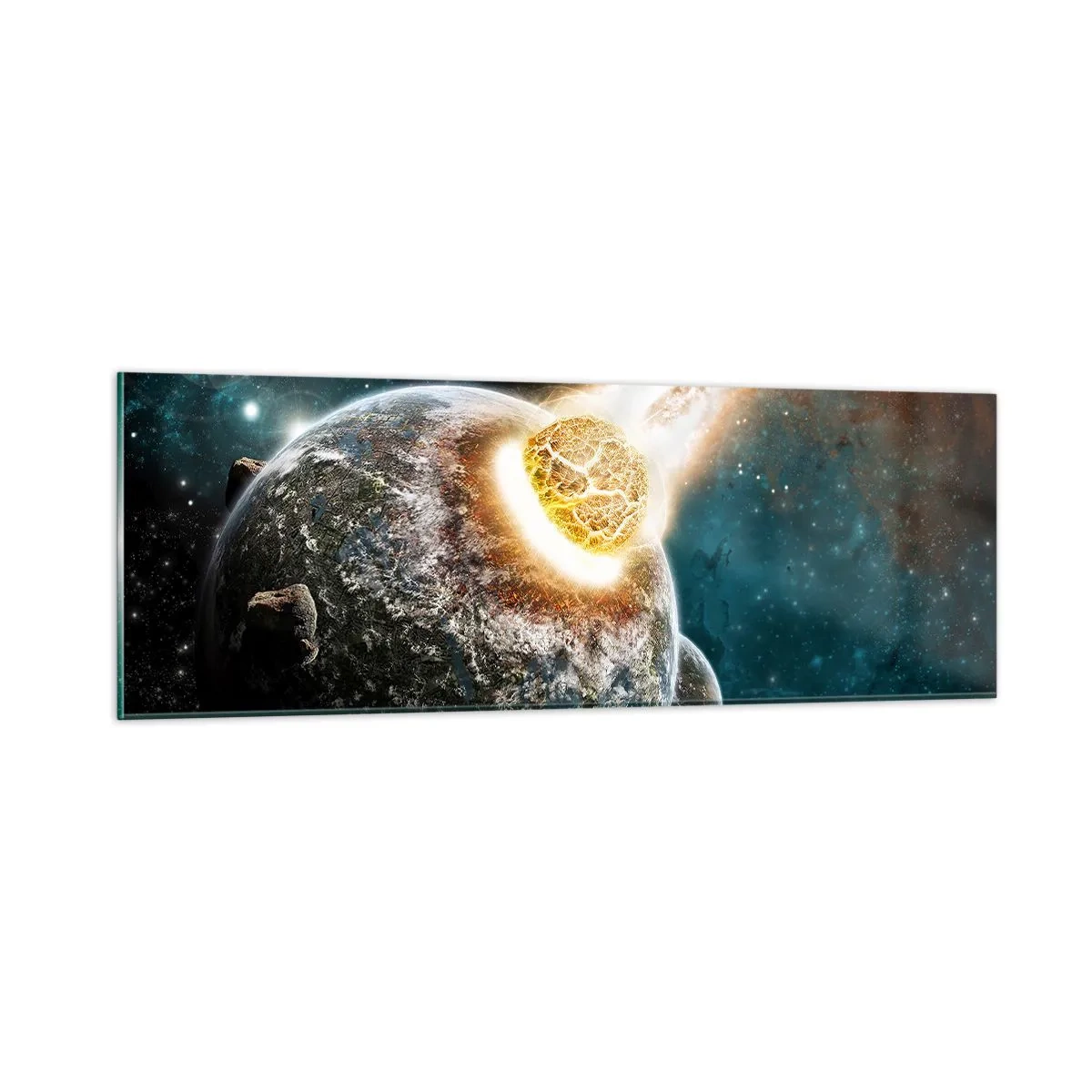 Quadro em vidro - Extinção ou nascimento? - 90x30 cm