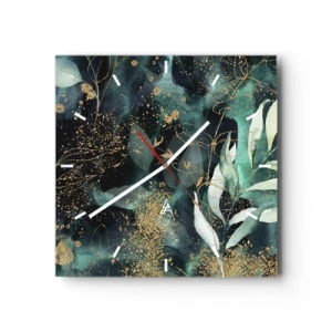 Relógio de parede - Relógio em vidro - Jardim Mágico - 40x40 cm