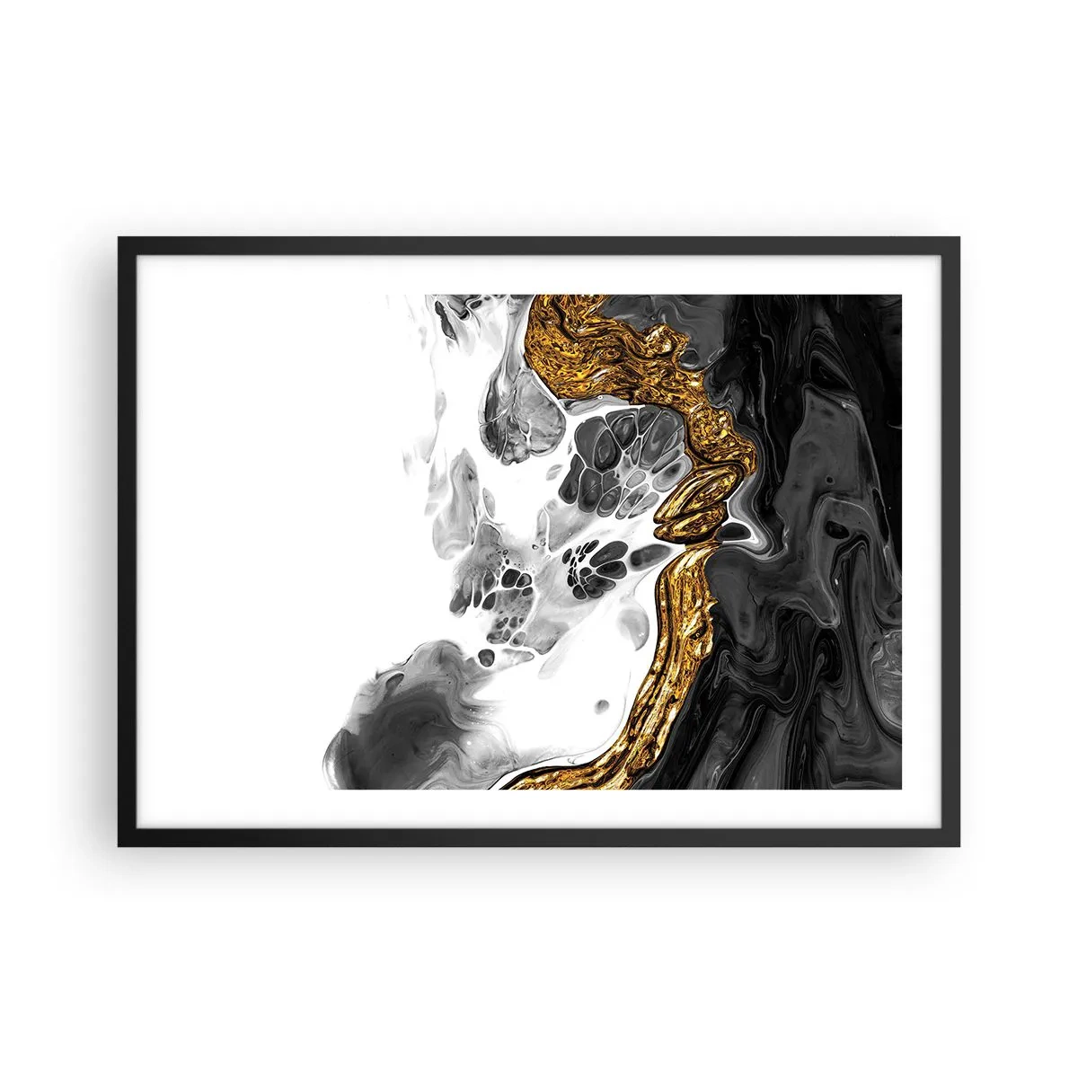 Pôster com moldura preta - Composição orgânica - 70x50 cm