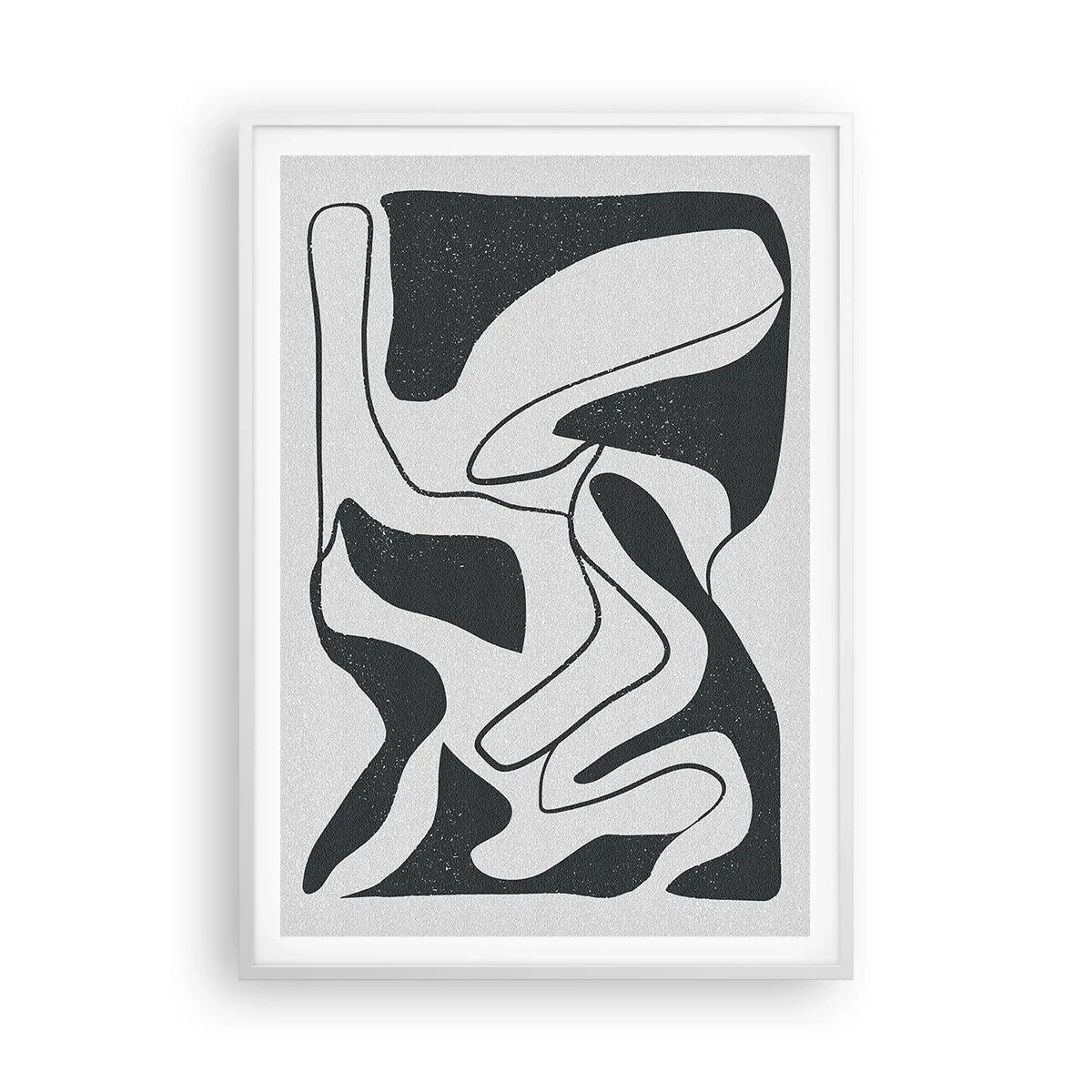 Pôster em moldura branca - Labirinto abstrato divertido - 70x100 cm
