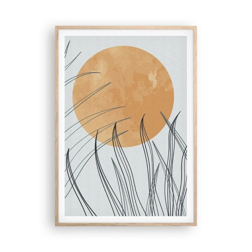 Pôster com moldura de carvalho claro - Sempre em direção ao sol - 70x100 cm