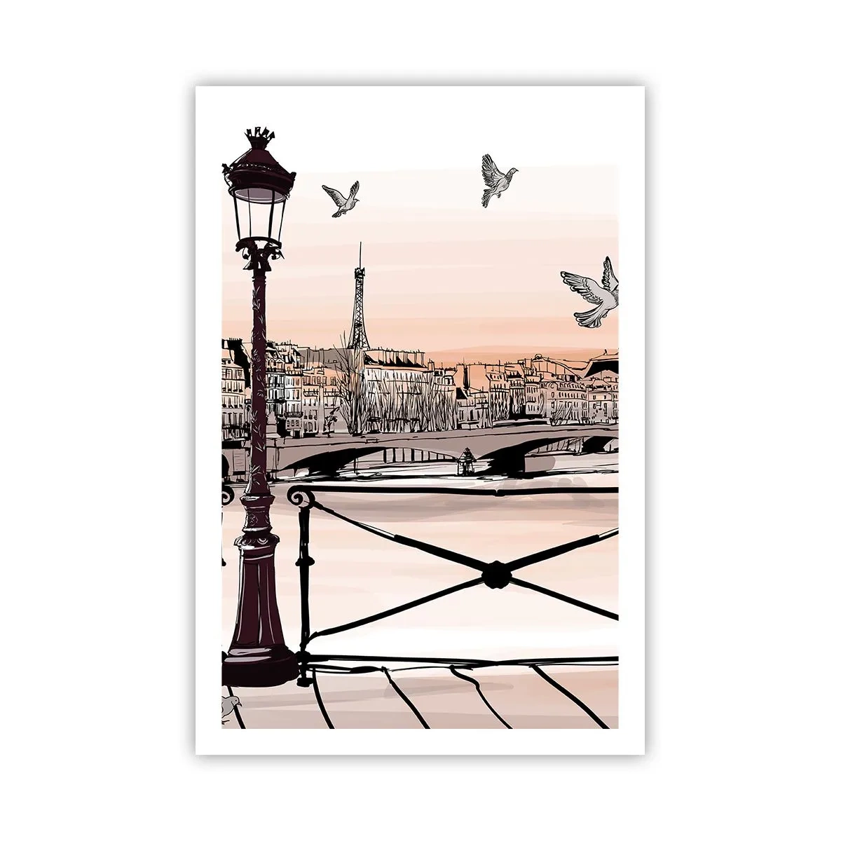 Pôster - Sobre os telhados de Paris - 61x91 cm