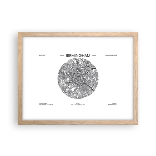 Pôster com moldura de carvalho claro - Anatomia de Birmingham - 40x30 cm
