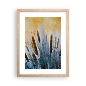 Pôster com moldura de carvalho claro - O frio da água, o calor do sol - 30x40 cm