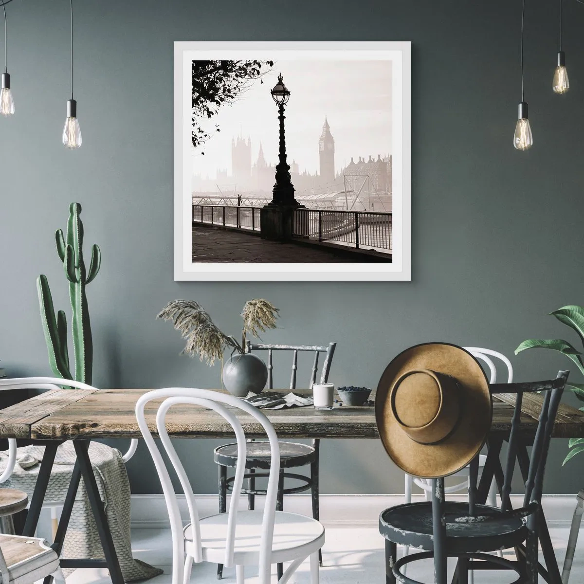 Pôster em moldura branca - Manhã Londrina - 50x50 cm