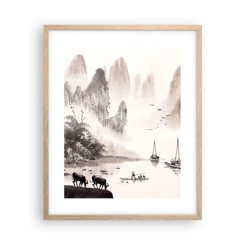 Pôster com moldura de carvalho claro - O cotidiano exótico do Oriente - 40x50 cm