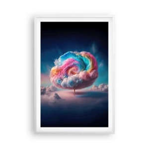 Pôster em moldura branca - O sonho de um parque de diversões - 61x91 cm
