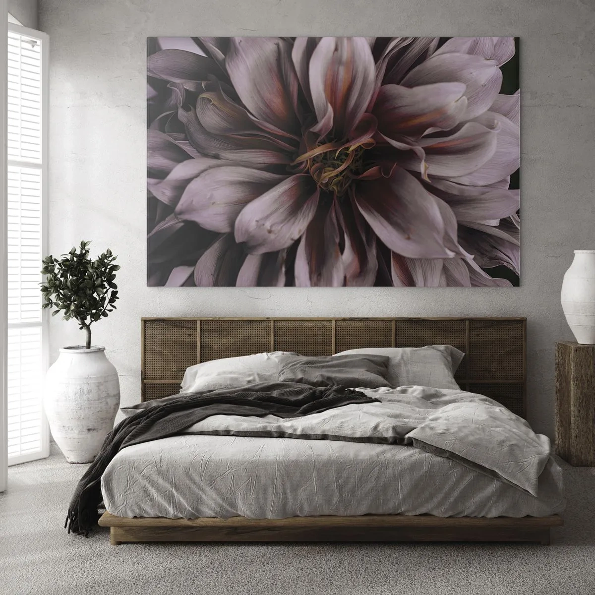 Quadro em vidro - Coração de flor - 120x80 cm