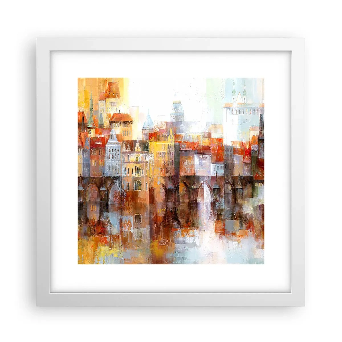 Pôster em moldura branca - Debaixo da ponte também é bonito - 30x30 cm