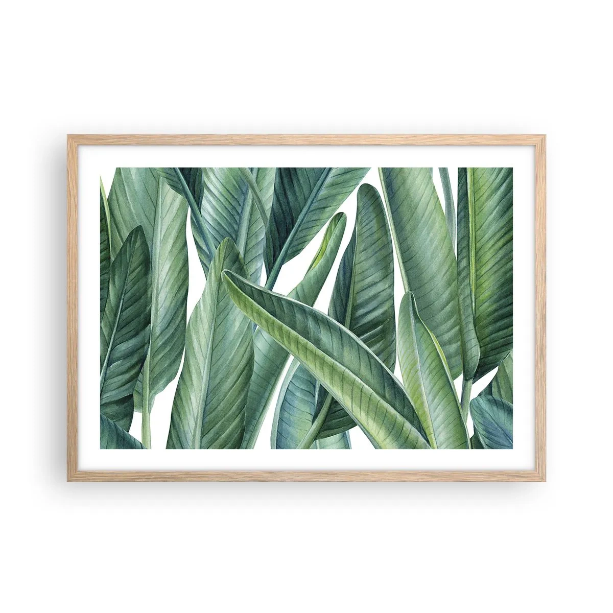 Pôster com moldura de carvalho claro - O próprio verde - 70x50 cm