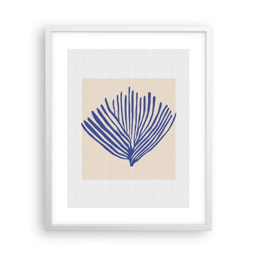 Pôster em moldura branca - Ventilador azul - 40x50 cm