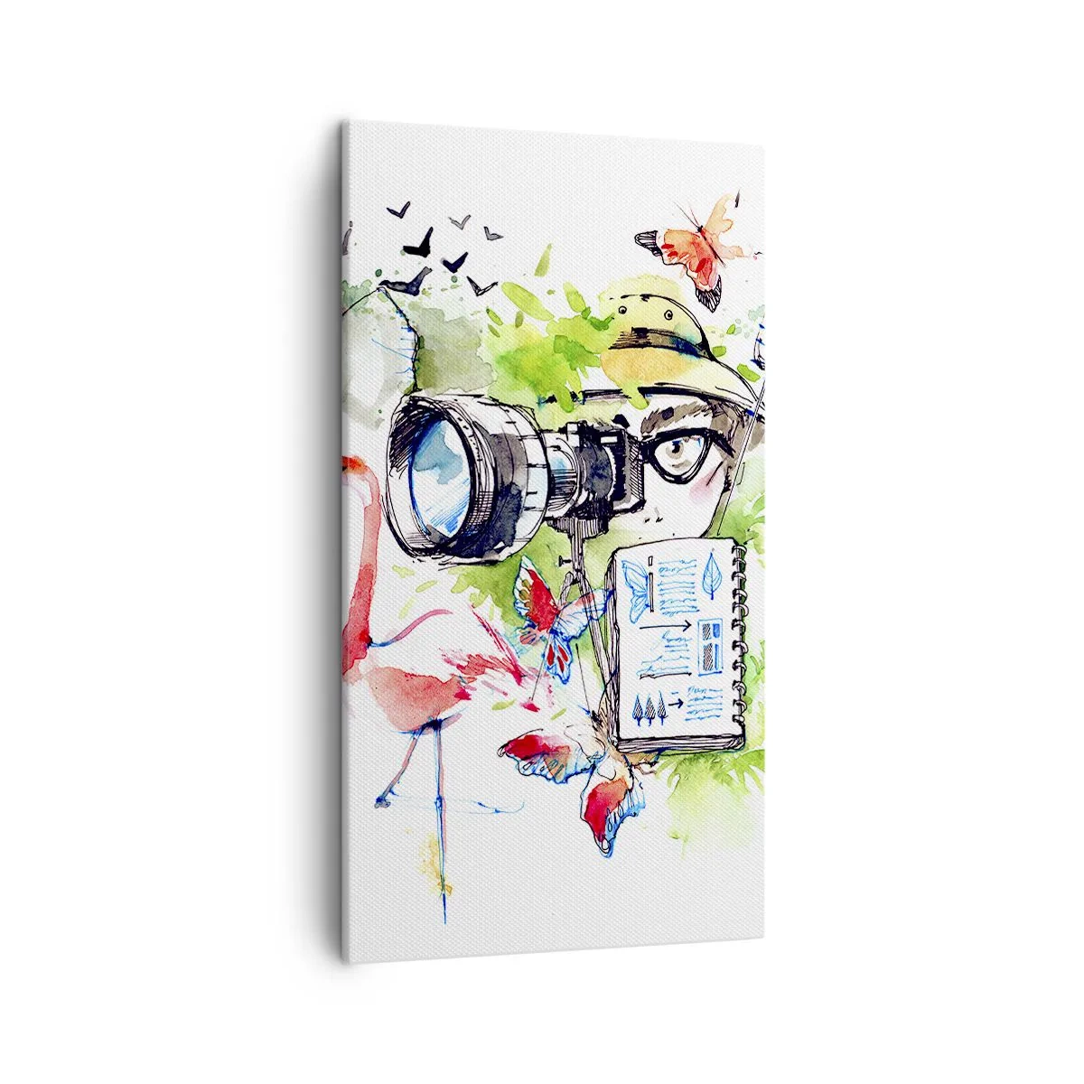 Quadro em tela - Através da lente do viajante - 45x80 cm