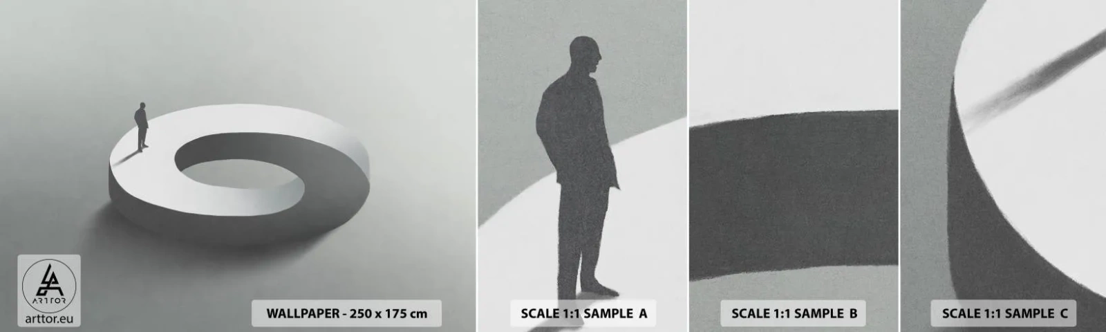 Amostra de papel de parede autocolante Deluxe Sticker - Seja inteligente - Homem, 3D, Homem de negocios - 100x30 cm