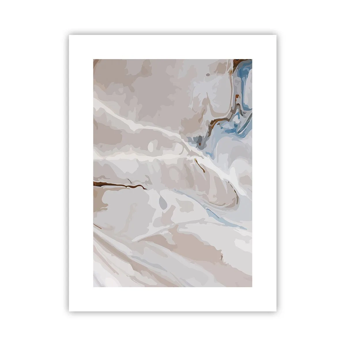 Pôster - Meandros azuis sob branco - 30x40 cm