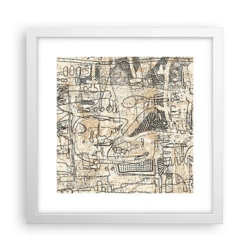 Pôster em moldura branca - À espera de ser decifrado - 30x30 cm