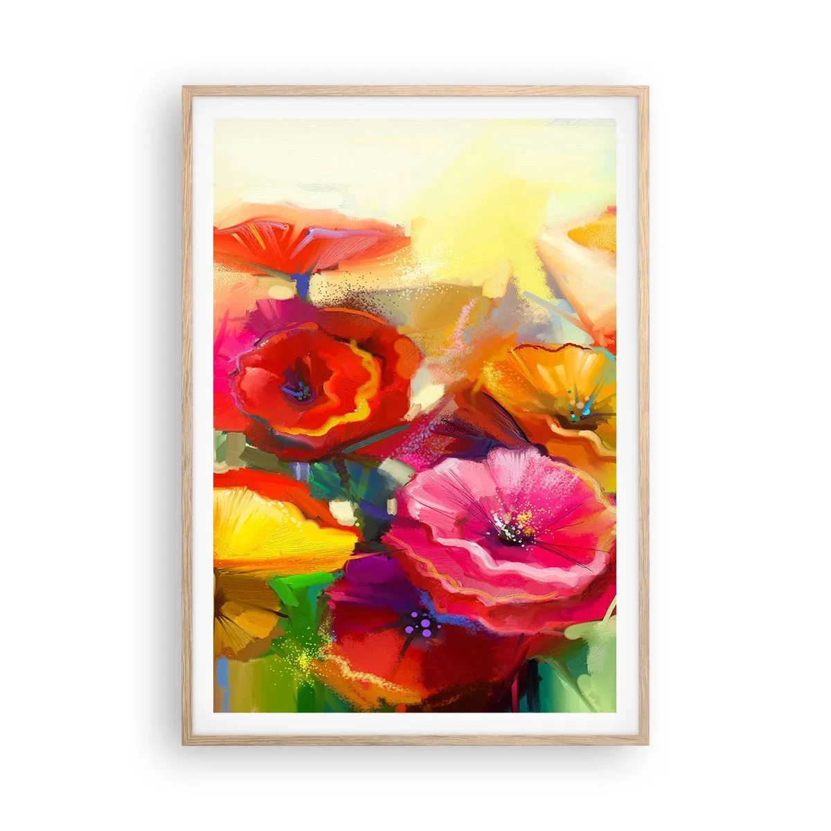 Pôster com moldura de carvalho claro - Não só vermelho - 70x100 cm