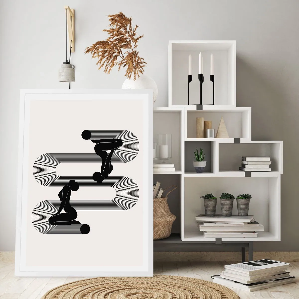 Pôster em moldura branca - Simetria sensual - 61x91 cm