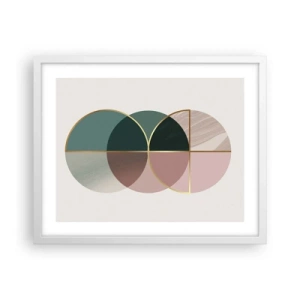 Pôster em moldura branca - Círculo entre círculos… - 50x40 cm